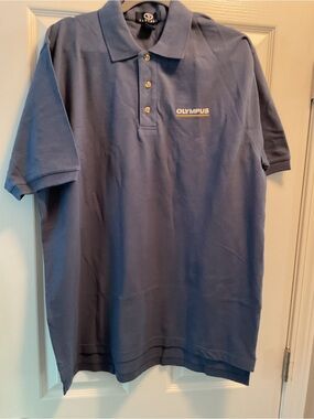 Olympus Men's Navy Blue Polo with Embroidered Logo